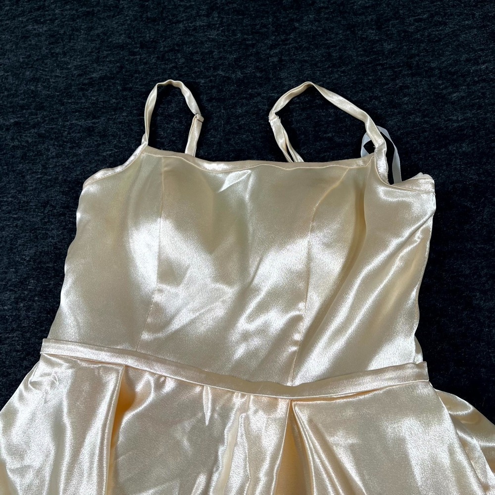 ABCDRESS Fit & Flare Dress‎ Womens 6 Beige Lined Square Neck Adjustable Strap - Picture 4 of 10